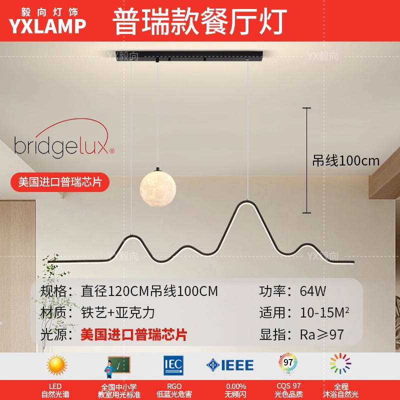 Luz de techo, lámpara de sala de estar, lámpara principal de espectro completo, protección de ojos, lámpara de dormitorio moderna simple sin hendiduras, lámpara negra Zhongshan