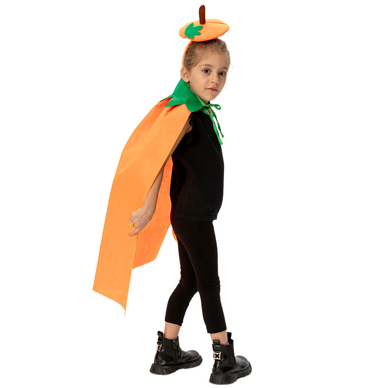 国境を越えたハロウィーンカボチャマント子供マントパーティー衣装かわいい子供カボチャ祭り衣装卸売り|undefined