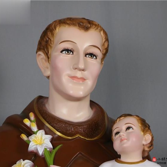 160cm de San Antonio San Antonio adornos escultura de vidrio de fibra de vidrio decoración de la iglesia