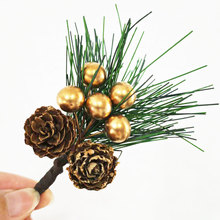 仿真圣诞树松果花束DIY包装礼盒装饰配件圣诞松针松枝圣诞节装饰