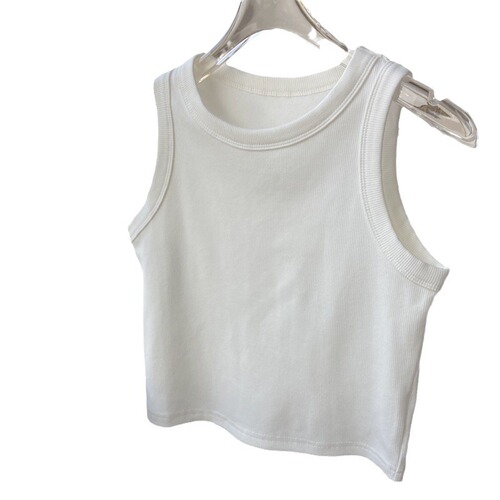 Women's Threaded Strappy Vest 2024 New Summer Short Slim-Fit All-Match Outerwear Inner Wear Sleeveless Base Top Fashion