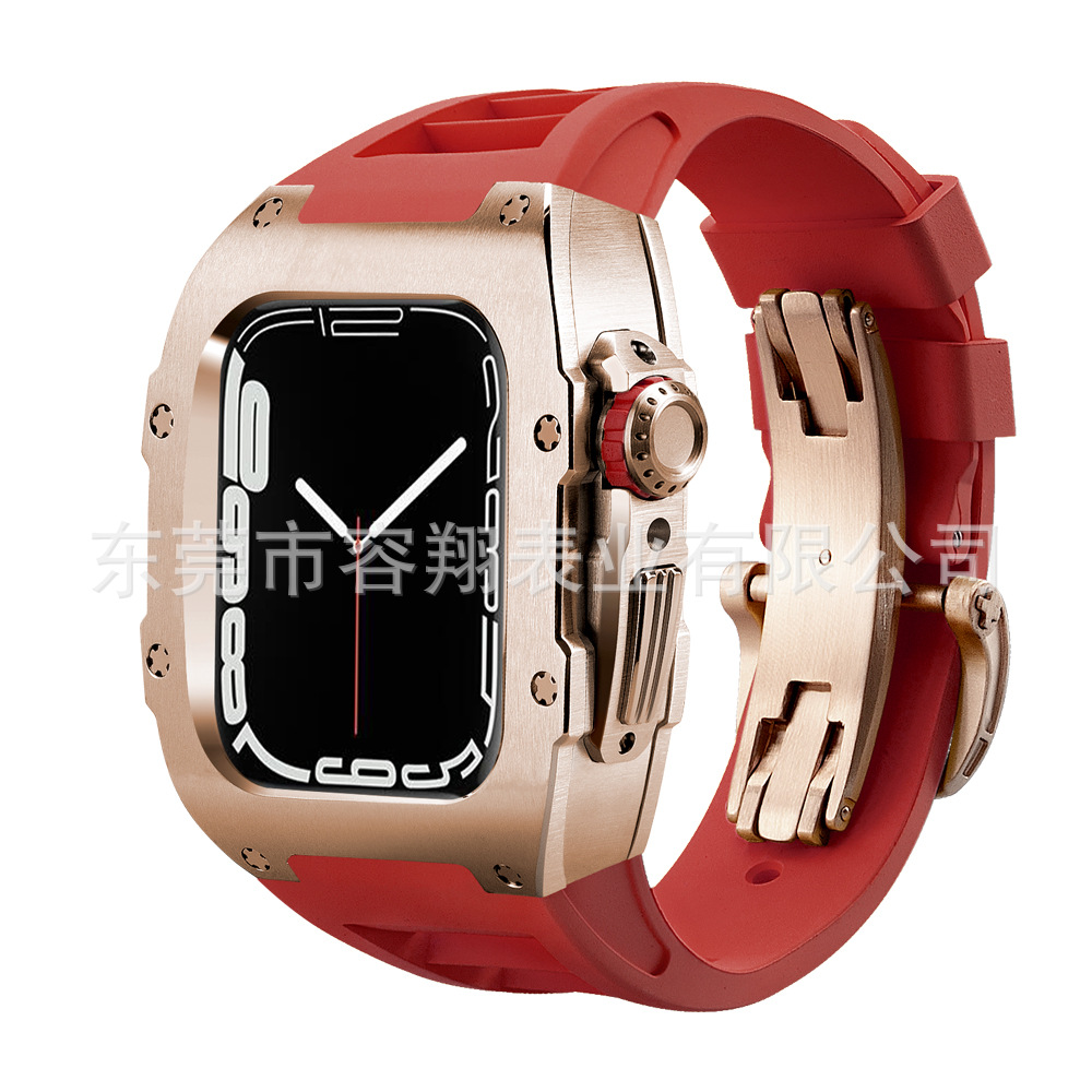 Adecuado para Apple applewatch 8/7/6/5 modificado reloj Correa protectora Shell iwatch caja de reloj de acero inoxidable