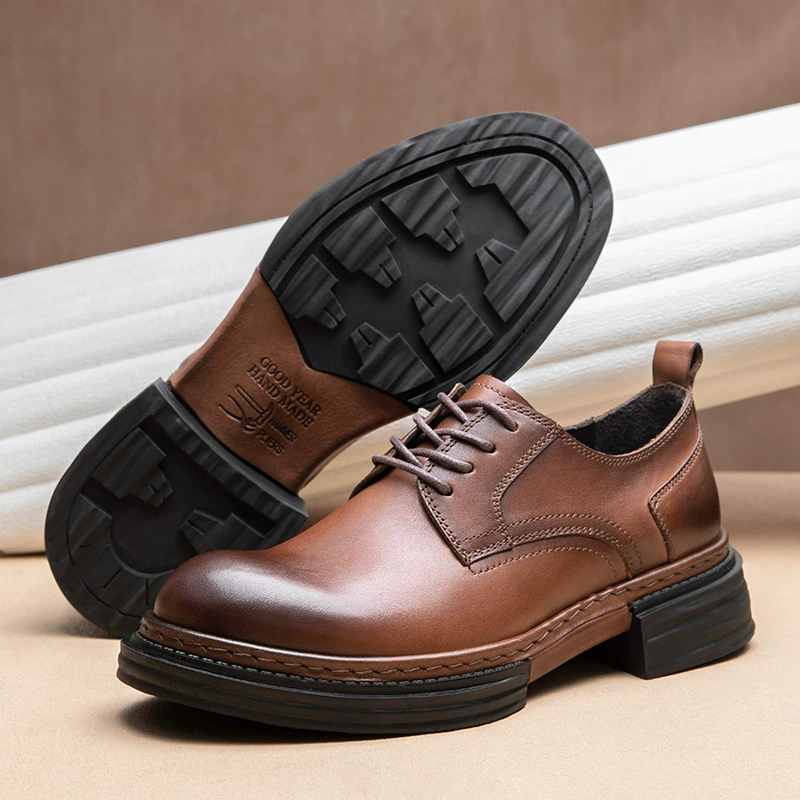 Британские туфли с большой головой мужские кожаные кожаные ретро-деловые туфли мужские повседневные мужские туфли по дерби