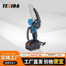 带油壶4寸手持迷你锯跨境外贸6寸园林木工修枝锯大功率电链锯套装