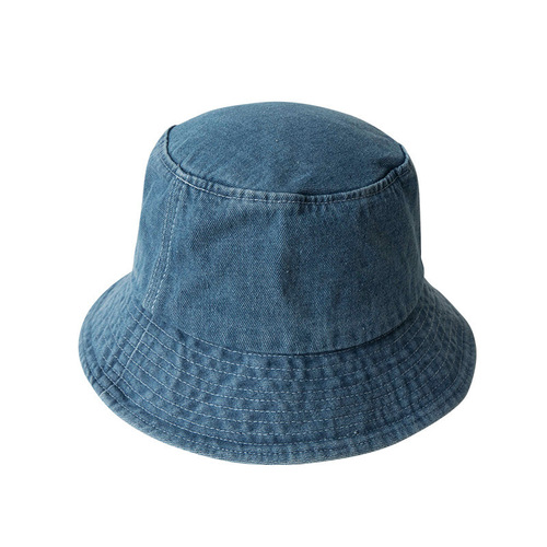 Japanese denim fisherman hat for men, large brim highlights face, small girl's plain face concealing hat, Korean style versatile couple hat, fashionable