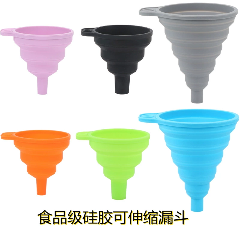 Пищевая силиконовая воронка Портативная Выдвижная Складная воронка Кухонная жидкая Сплит Мини-воронка