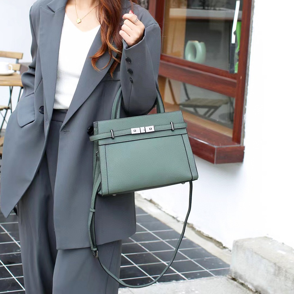 Cross-border Top Grain TOGO Leather Handbag Fashion Small Square Bag Genuine Leather Women's Bag New Autumn Winter Versatile Shoulder Bag - Thumbnail 3