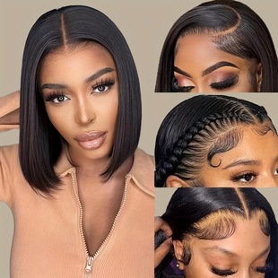 �羳13x4 human hair��ֱ�l�����^�ٰlŮbob���˰lƴ��ǰ�ٽz�^��
