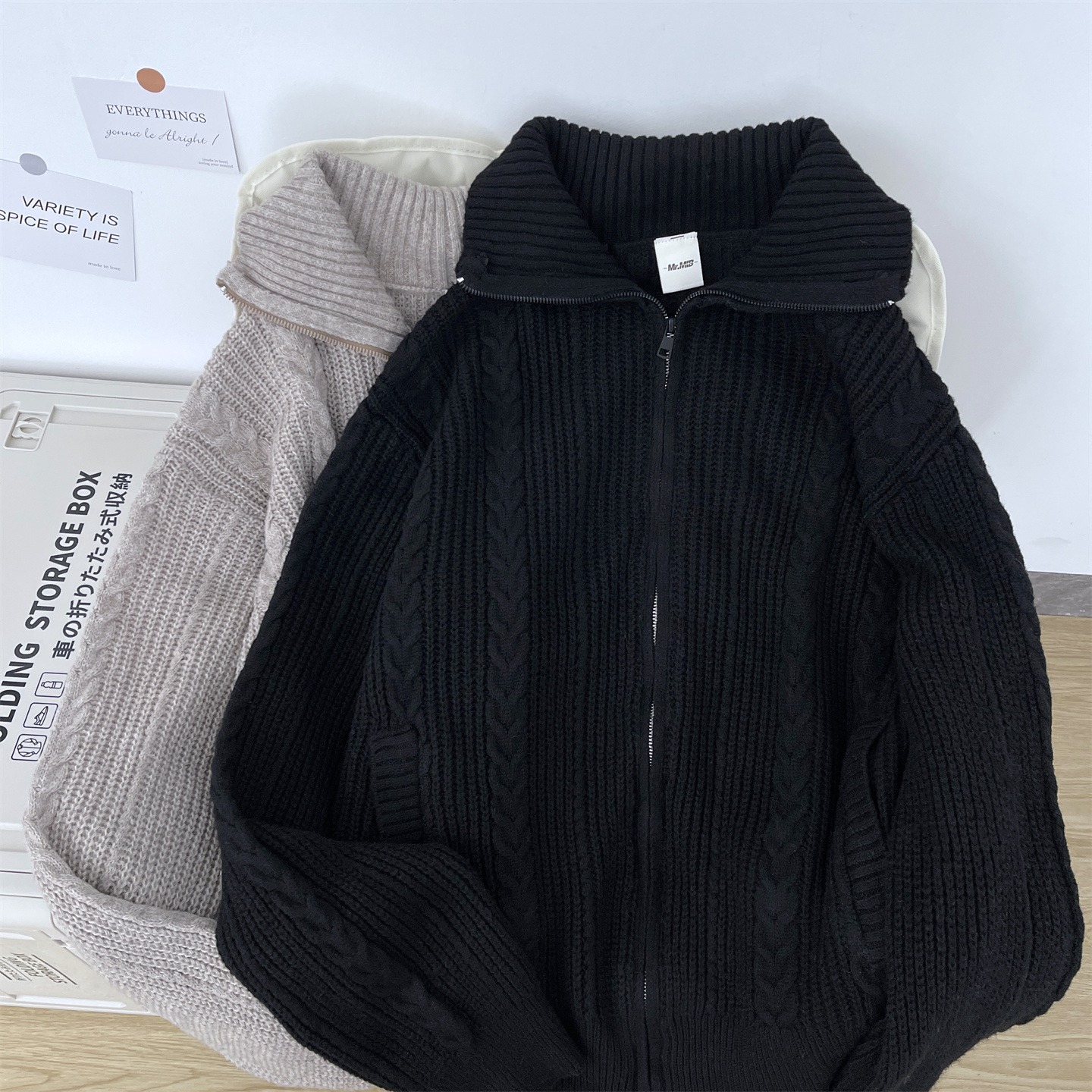 Cardigan retrógrado de trigo americano suéter chaqueta hombre y mujer otoño invierno cálido camisa de punto de manga larga chaqueta