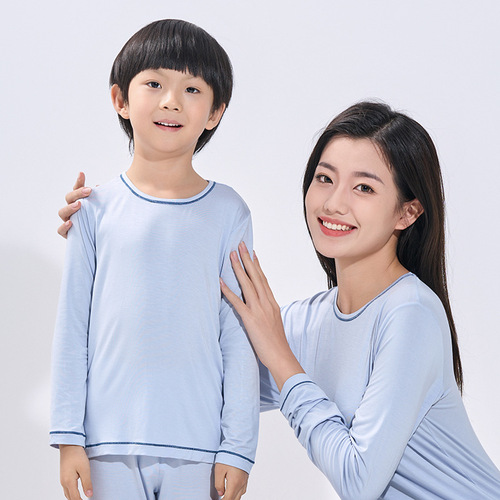 Children's long-sleeved base shirt summer thinModal sensory boys' girls' candy color long-sleeved T-shirt top new