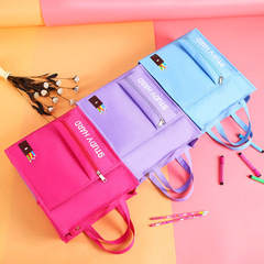 Large book bag document bag handbag canvas primary school students use art bag tutoring bag tutoring bag cute