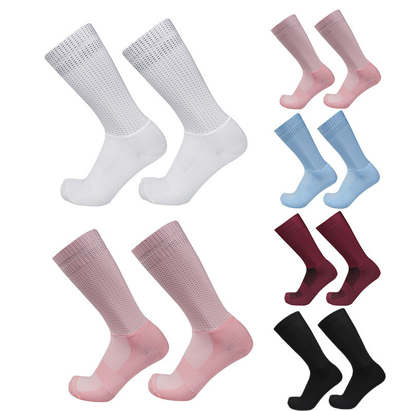 Aviation Bicycle New Socks Silicone Summer Refreshing Mesh Breathable Professional Racing Anti-Slip Silicone Sports Socks