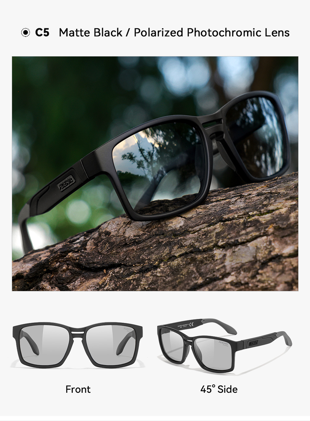 KDEAM Polarisierte Sonnenbrille TR90 Outdoor-Sportbrille UV-Schutz KD0736