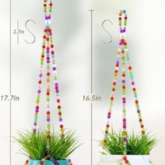 クリスタルビーズ植木鉢ハンギングバスケットネットポーチロングタイプ植物フレッシュホームガーデニングハンギングバスケットネットポーチ植物植木鉢ネットポーチ