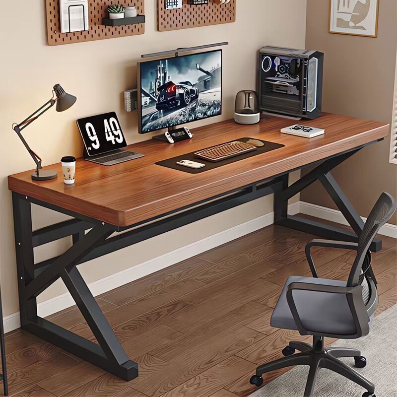 Solid wood computer desk for student bedroom, thickened office desk, double workbench, simple gaming desk, home study desk