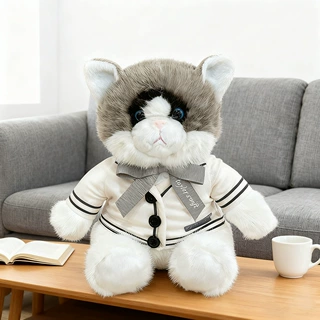 跨境新品folklore album cardigan plush cat 布偶猫毛绒公仔玩偶