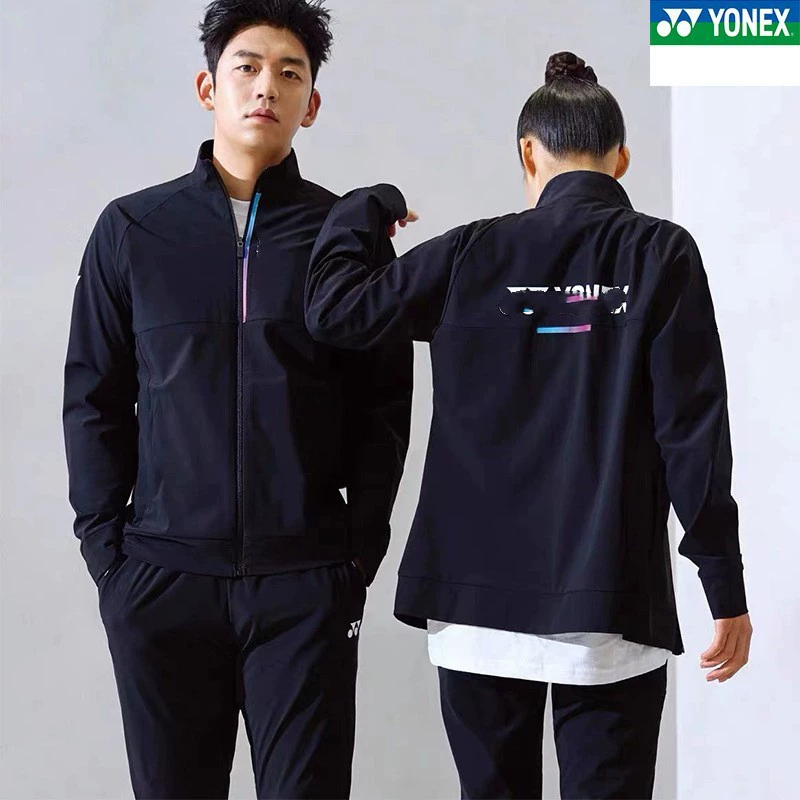 Новая Корейская версия куртки для бадминтона для мужчин и женщин Осенние спортивные штаны с длинными рукавами YY Быстросохнущий костюм для пар
