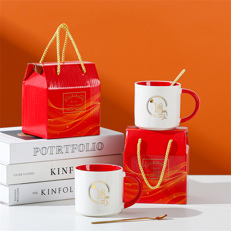 Taza de cerámica creativa taza de café de dibujos animados abre un pequeño evento de regalo publicitario taza de agua LOGO