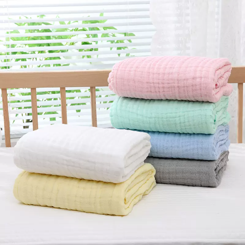 六层婴儿纱布浴巾泡泡纱布童被宝宝盖被新生儿童浴巾盖毯