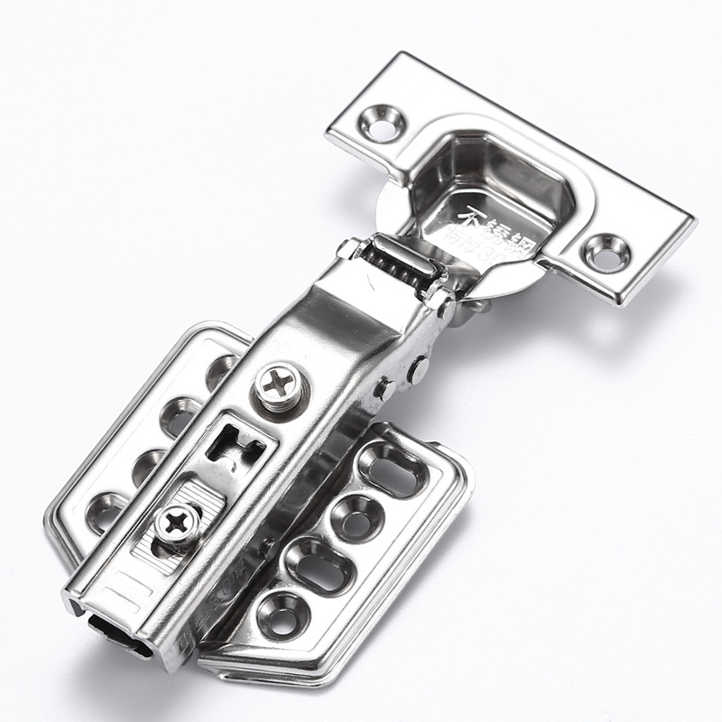Bisagra hidráulica de acero inoxidable con amortiguación y rebuffeo para un funcionamiento silencioso, bisagra reforzada para puertas de armarios y gabinetes, bisagra desmontable para puertas de muebles.