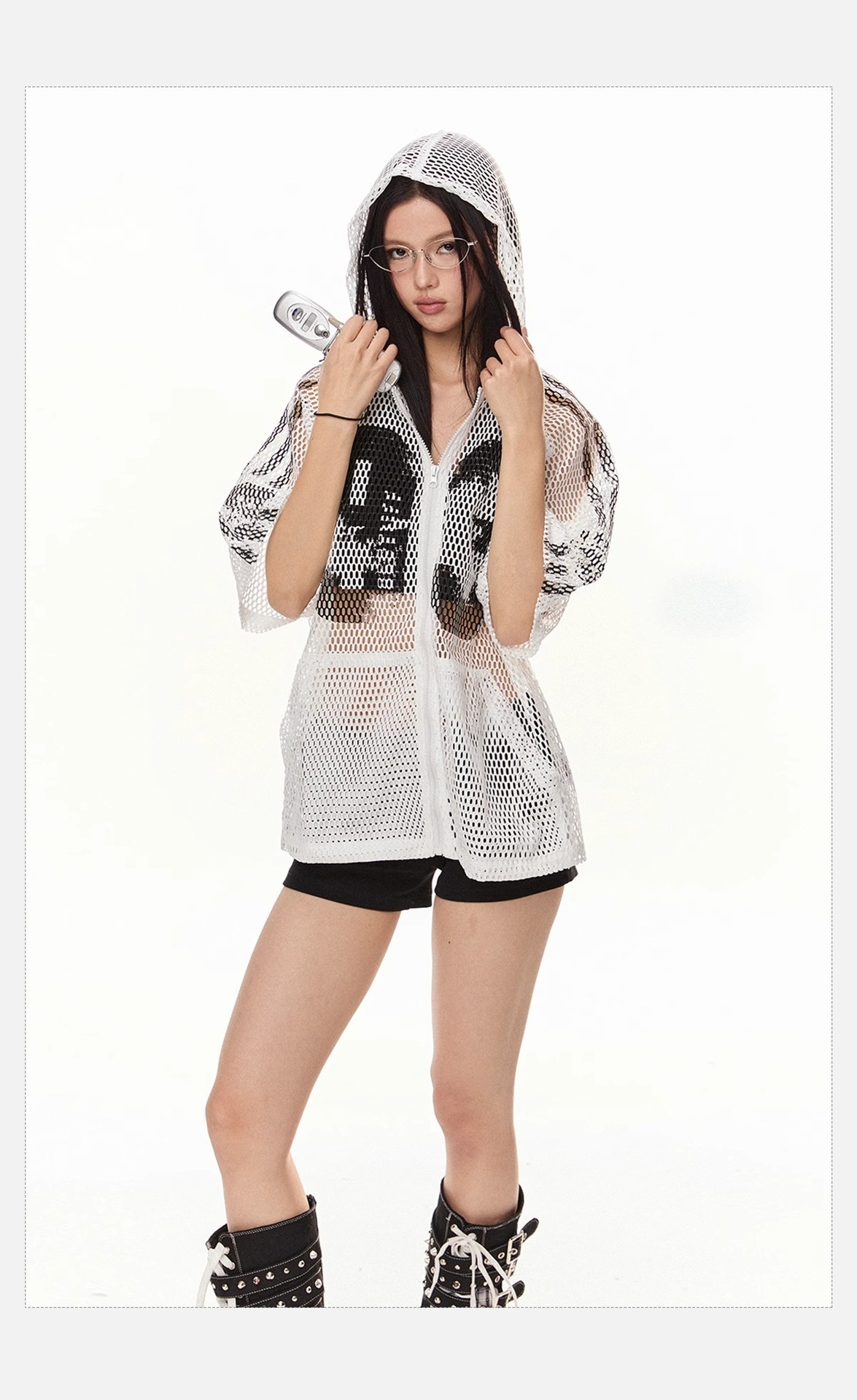 Hollow Zipper Hooded Jersey Men And Women , Unique Design, Loose Short-Sleeve_viptrois.com