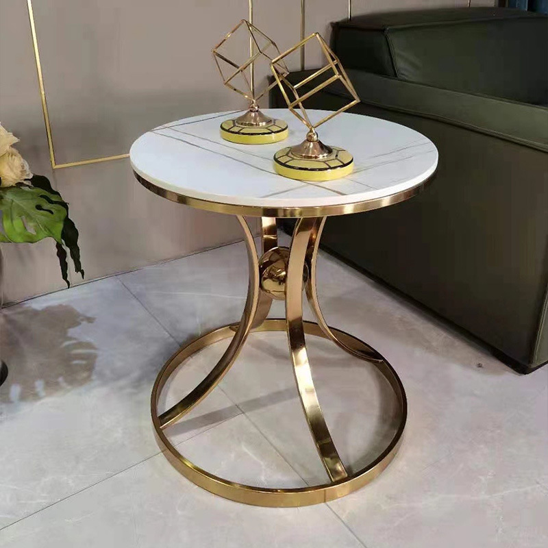 Light Luxury Post-Modern Minimalist Living Room Sofa Marble Side Table Corner Table Small Coffee Table Installation-Free Bedside Table Storage Rack