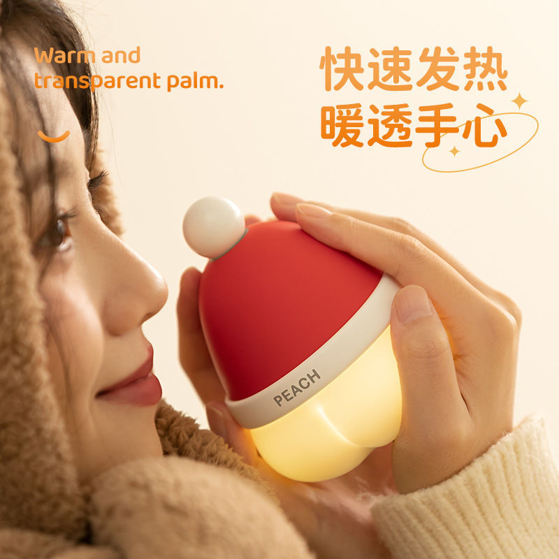 물 복숭아 손 따뜻한 귀여운 휴대용 휴대용 겨울 손을 덮는 인공물 따뜻한  휴대용 여성 생일 선물