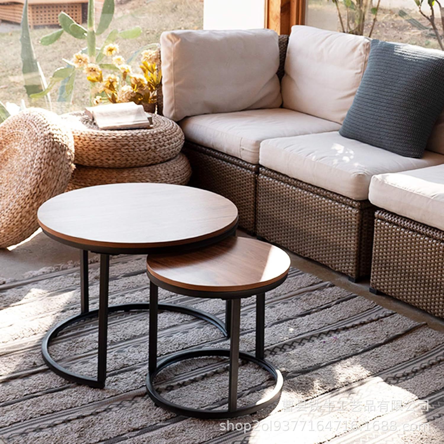 Coffee Table Set for Home Use, Iron Art Light Luxury Table Set, Modern Minimalist Apartment, Homestay, Small Apartment Living Room, Side Table