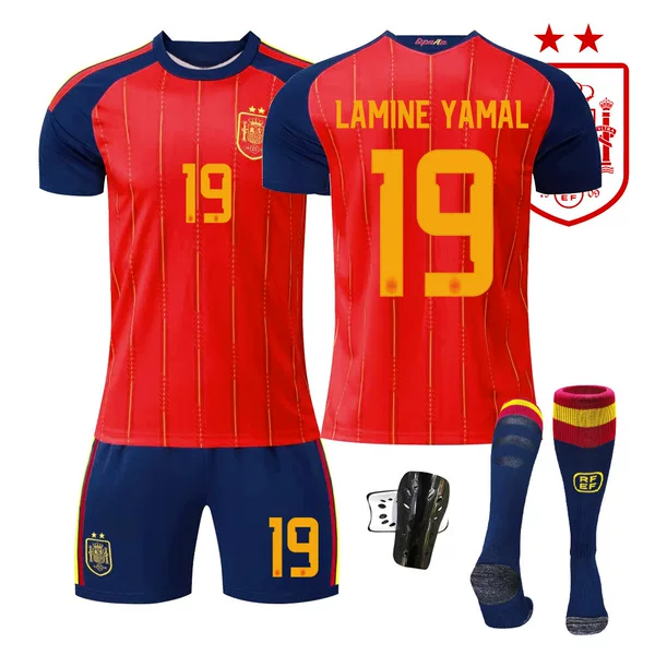 2026 World Cup in Mexico, Canada, and the USA, Spain two-star home jersey, Yamal number 19 set, William number 17 jersey, football uniform