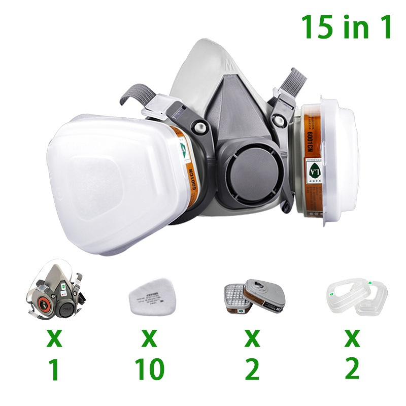 Máscara protectora para pintura en aerosol con filtro de caucho al por mayor transfronterizo Máscara de gas industrial 6200