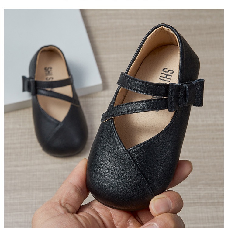 Chaussures de princesse pour bébés de 1 à 5 ans, petites chaussures en cuir respirantes à semelle souple, Velcro antidérapant, style coréen, printemps et automne_voghion.com