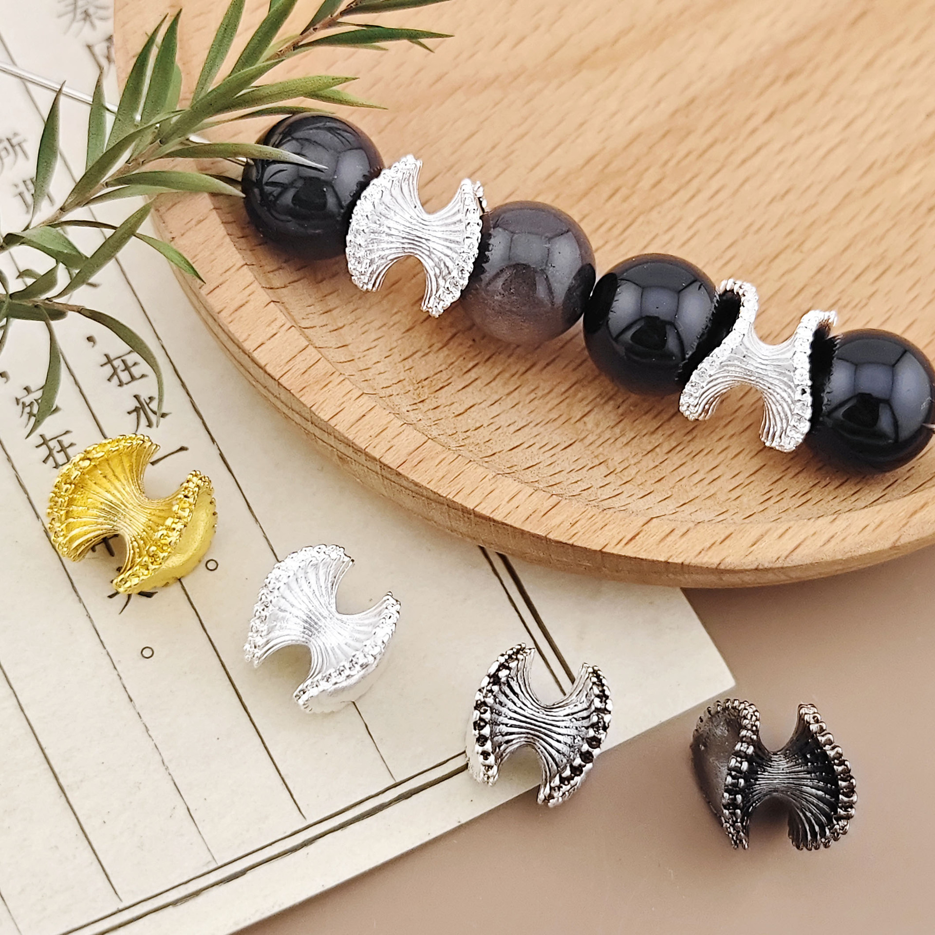 Alloy Wave Beads DIY Beaded Bracelet Spacer Beads Accessories Scattered Beads Xizang Silver Beads Ancient Silver Handstring Beads