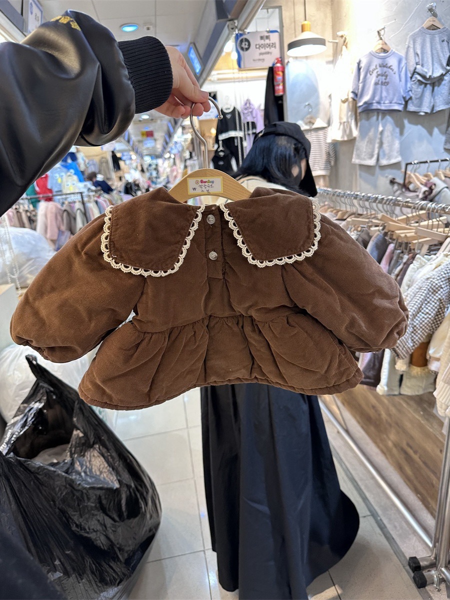 Niñas invierno chaqueta de algodón bebé invierno ropa infantil coreana ropa de invierno bebé camisa de muñeca de algodón de invierno