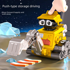 Cross-border best-selling children's large space pressing rebound engineering car inertia robot excavator street stall toy