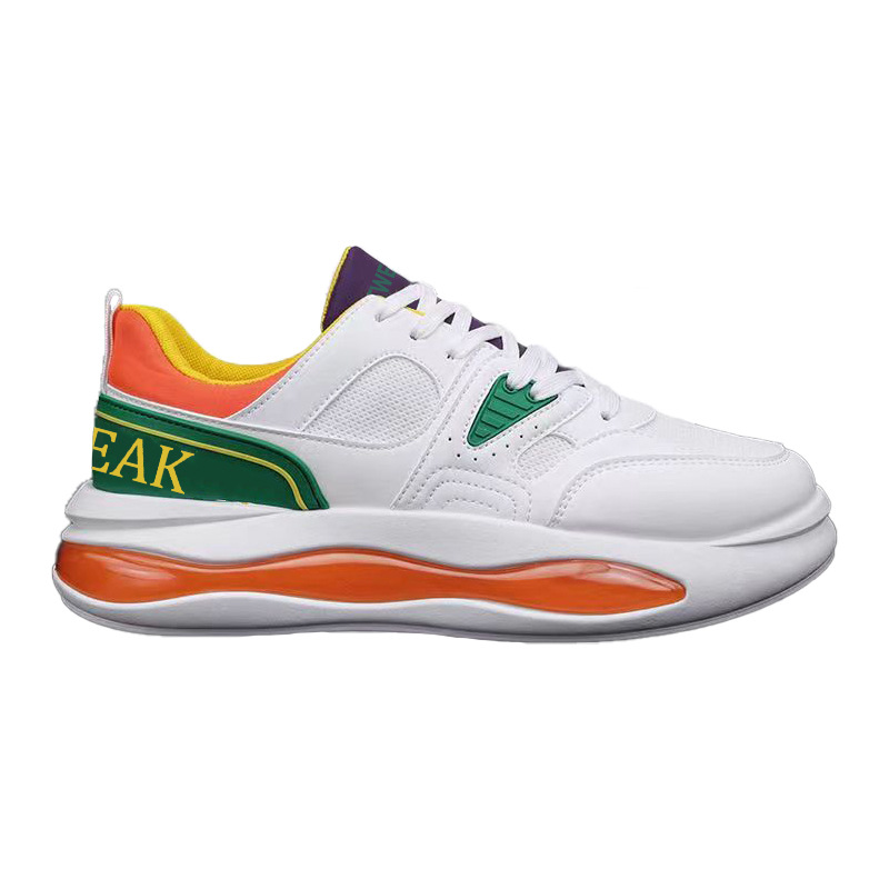 Zapatos de malla de primavera para hombre, transpirable, amortiguador, antideslizante, aumento del viento, zapatos deportivos de papá, zapatos de moda de todo fósforo para adolescentes