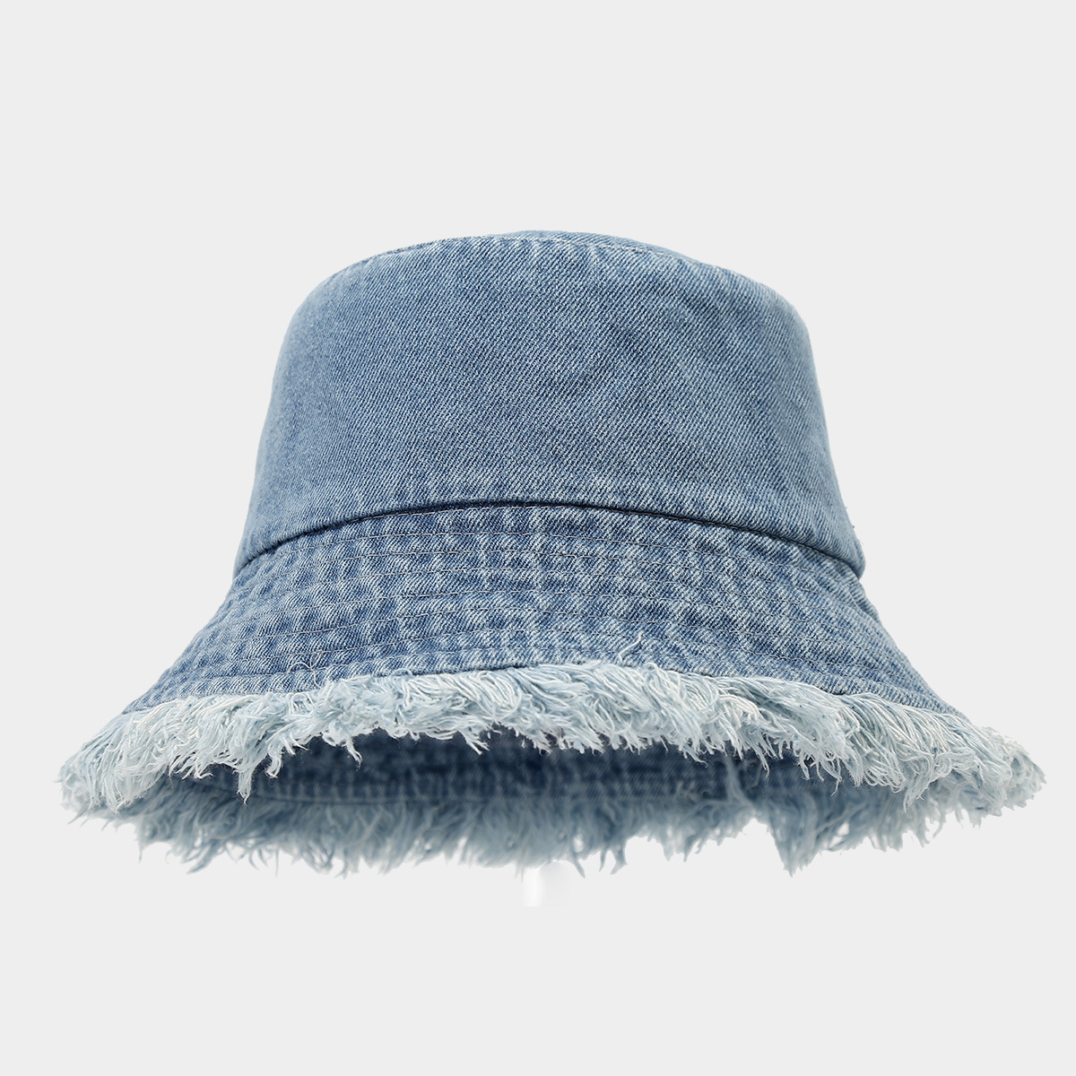 Marca de moda viejo sombrero de pescador de mezclilla sin filo moda de la calle de primavera y verano tablero de luz lavada sombrero de lavabo grande sombrero de mujer