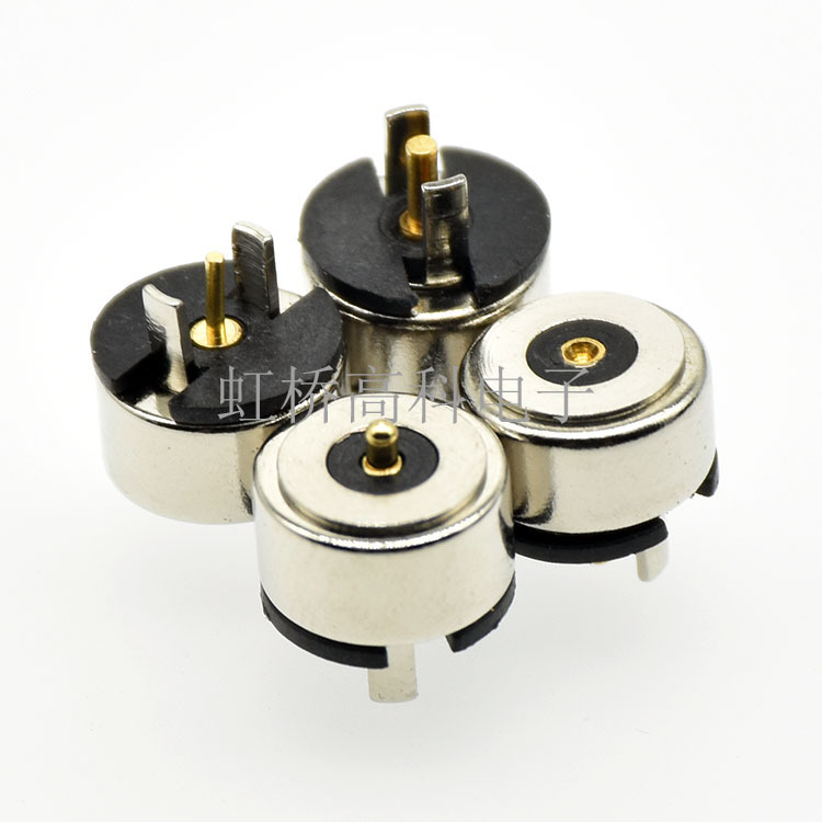 8MM磁吸连接器大电流2P单头pogopin磁吸充电头针灯饰美容仪电源座