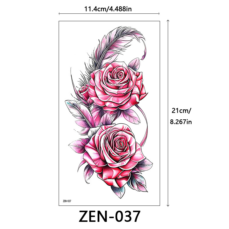 新品跨境 ZEN小全臂纹身贴半臂纹身贴动物花朵万圣节纹身贴tattoo|undefined