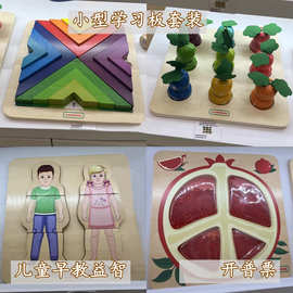 贝思德Masterkidz小型桌面益智玩具幼儿园学习板套装几何形状拼板