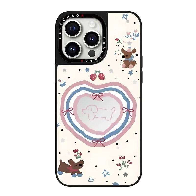 CASE鏡面かわいい油絵愛犬16proはiphone15 promaxリンゴ14pro携帯電話を適用している|undefined