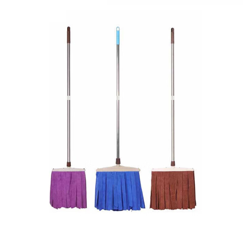 Vintage wide head mop commercial hotel towel strip cleaning factory stainless steel rod traditional mop