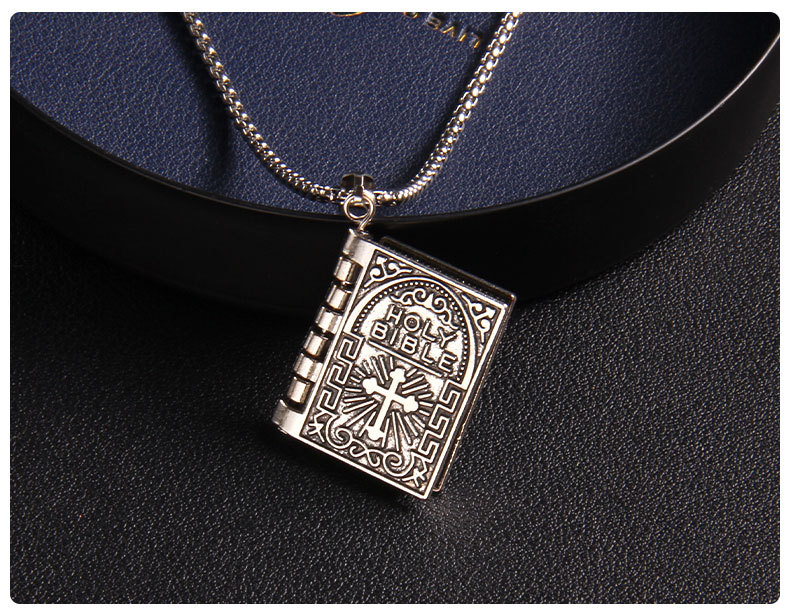 25g Weight Pendant Necklace Classification Commute Book 201 Stainless Steel Zinc Alloy Patchwork Unisex Pendant Necklace