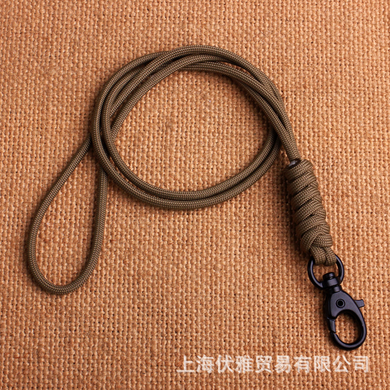 Z02 suministro de fábrica cuerda paraguas tejida hebilla de metal hebilla giratoria clave cuerda halter certificado tarjeta de fábrica cordón