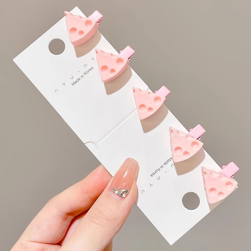 Rosa horquilla femenina 2024 Nueva horquilla BB clip frente flequillos laterales horquilla rota lindo clip de dopamina otoño