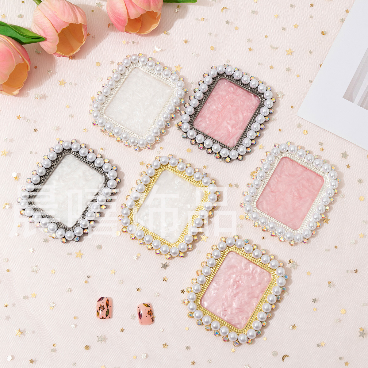 Elegant Rectangle Alloy Resin Nail Beauty Display Board display picture 2