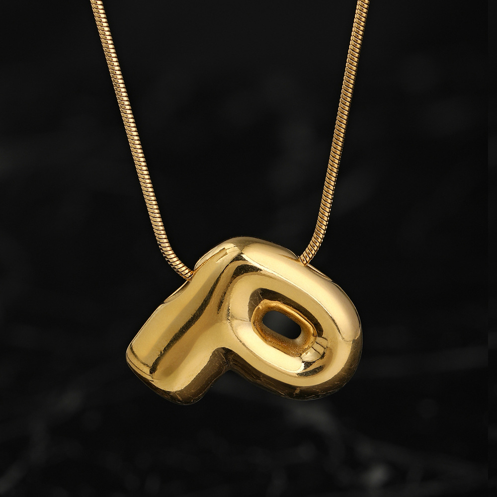 Colgante único venta cruzada de burbujas de fundición 26 collares de letras inglesas accesorios colgante DIY joyas de acero inoxidable