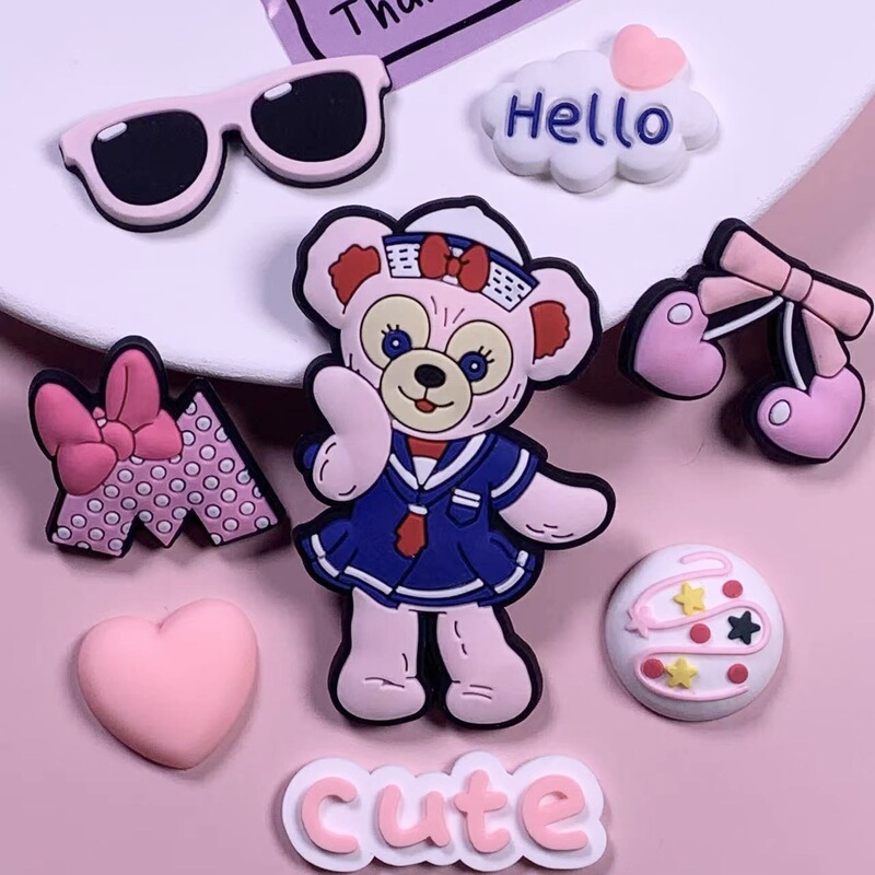 Daffy Bear Series Soft Glue Patch DIY Hole Shoe Accessories Cup Mobile Phone Case 3D Stereo Sticker Pvc Soft Glue Sticker