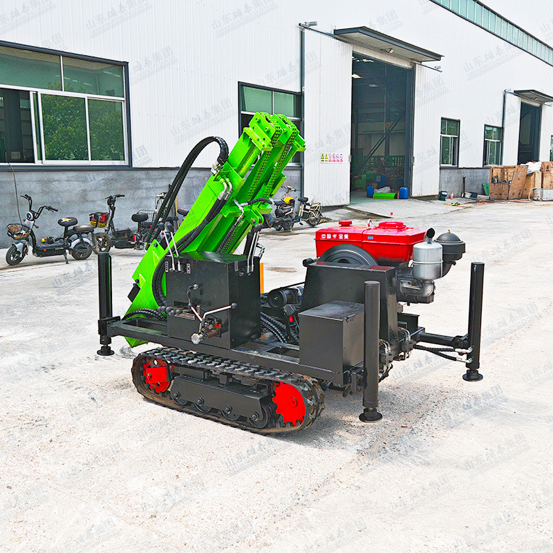 工程机械打炮孔潜孔钻机履带式 水气两用钻井设备光伏打桩孔机器