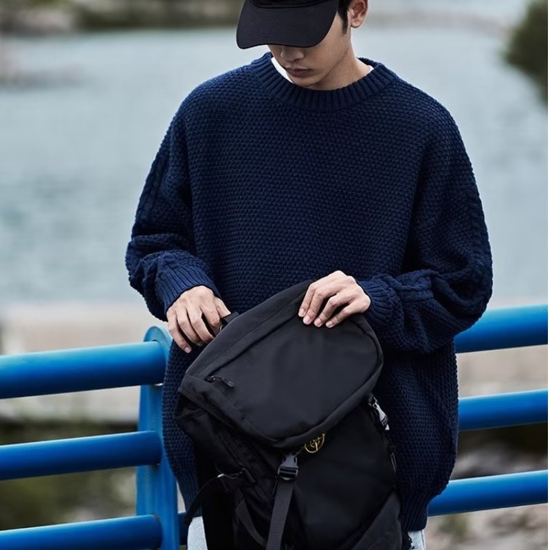 Japanese retro knitted demi-season trend solid sweater
