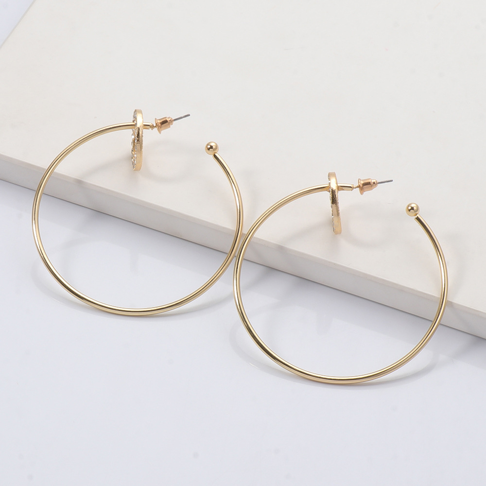 Fashion Alloy Circle Diamond Earrings Wholesale display picture 5